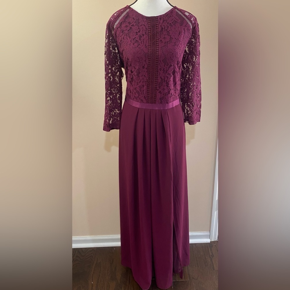 Miusol Plus Sized Maroon Lace Formal Gown size XXL